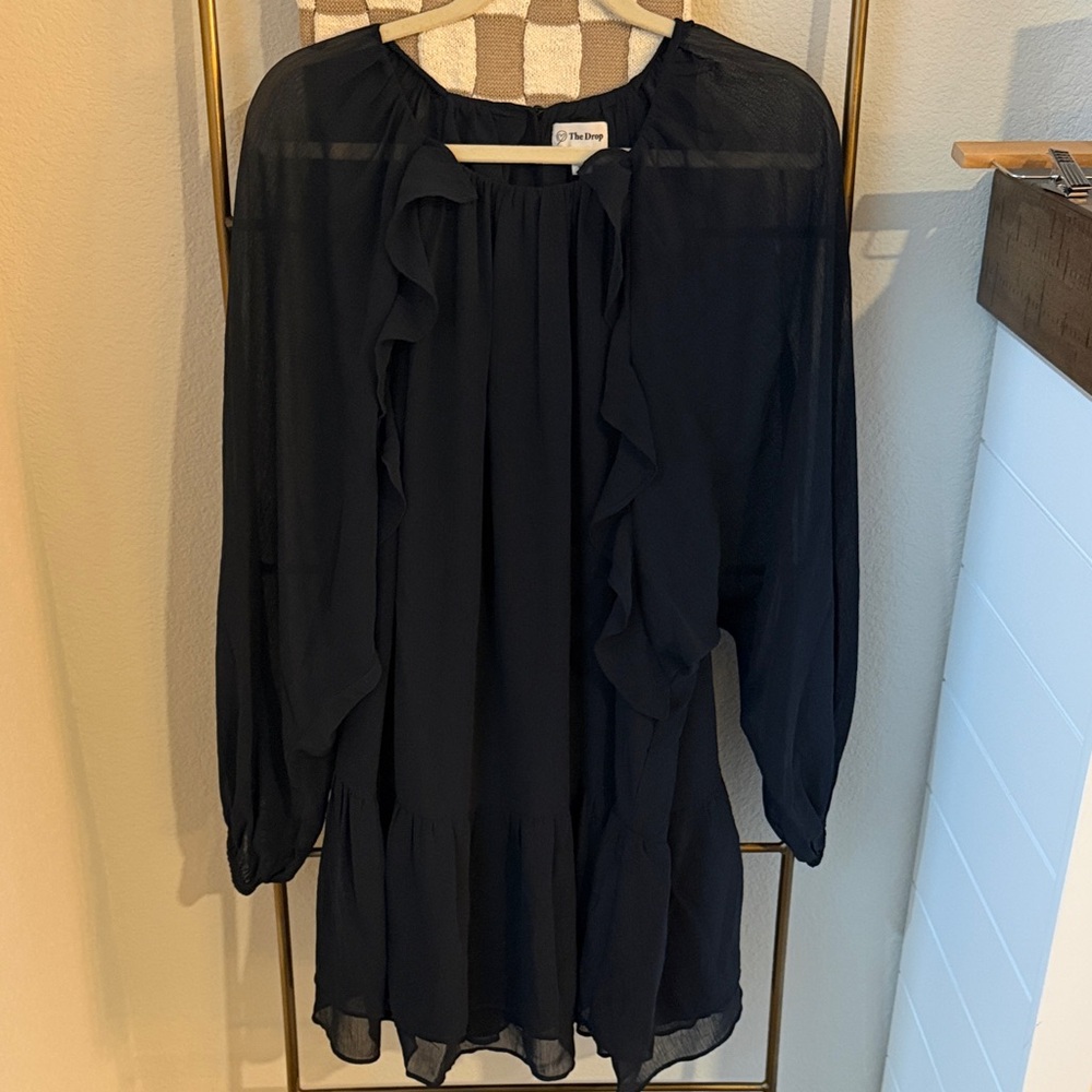 NWT THE DROP NAVY RUFFLE MINI DRESS 2X‎